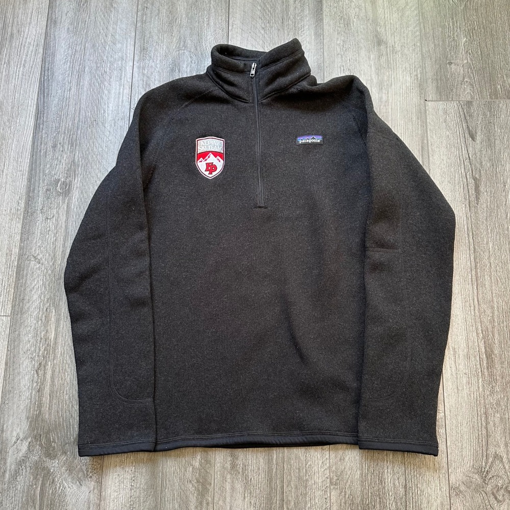 Patagonia better sweater embroidered Quarter Zip Fleece Pullover Black womens L